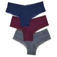 thumbnail image 2 of Victoria's Secret Lace Cheeky Panty Set of 3 Medium Navy / Wine / Dark Gray, 2 of 2