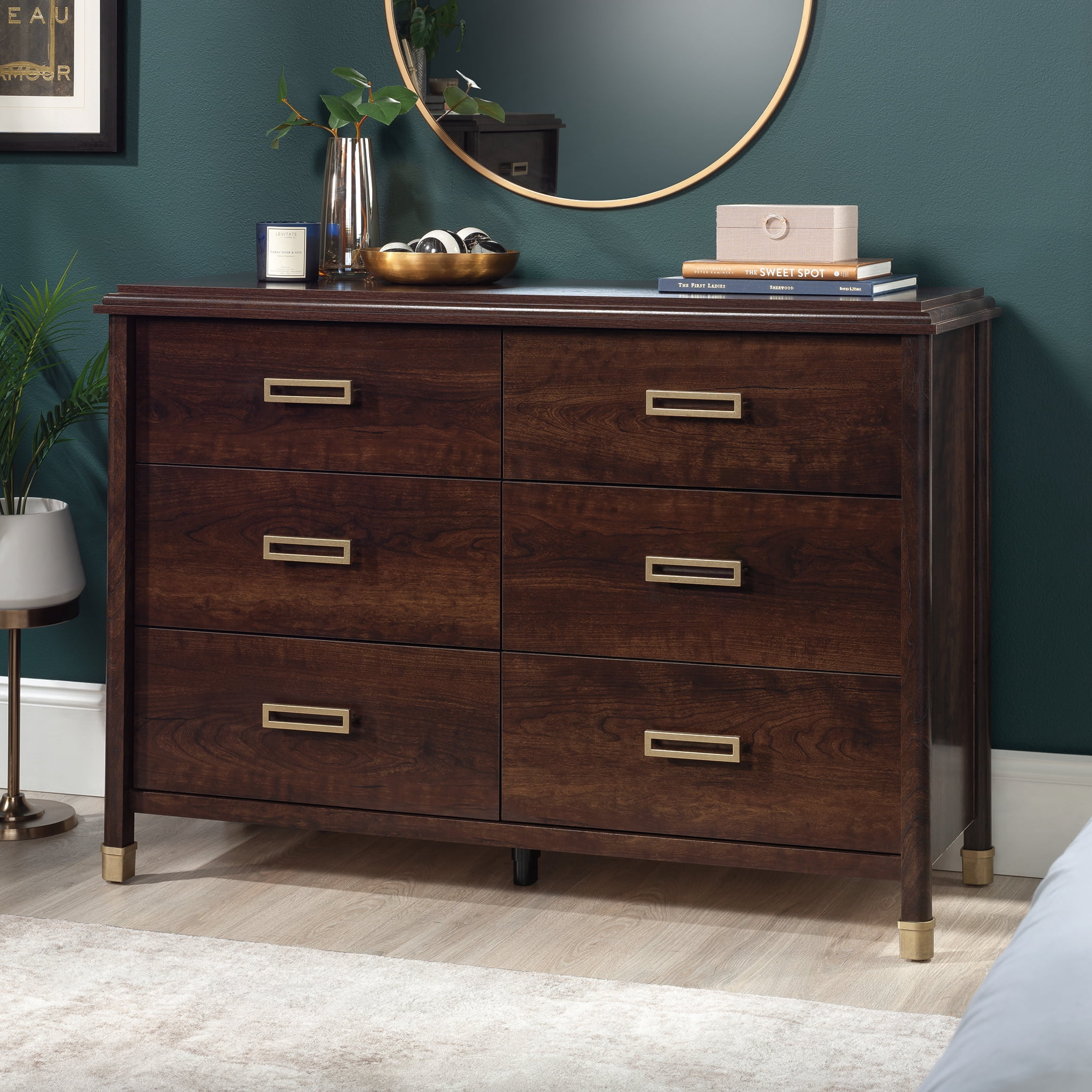 1934 Collection, by Sauder 6-Drawer Dresser, Deco Cherry Finish