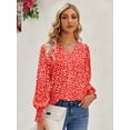 thumbnail image 5 of Women's V Neck Long Sleeve Shirt Tops Casual Office Work T-Shirt Blouse, 5 of 7