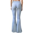 thumbnail image 4 of Daisy Del Sol Women's Ribbed Knit High Waisted Flare Bell Bottom Stretch Legging Loungewear Yoga Pants, 4 of 4