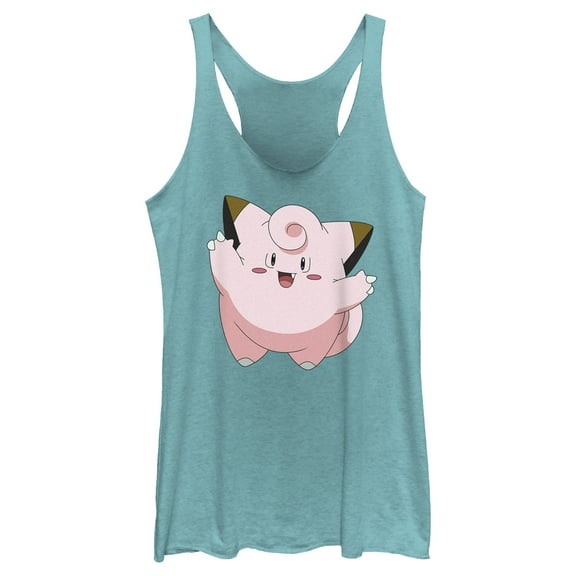 Women's Pokemon Clefairy Large Portrait Racerback Tank Top Tahiti Blue Large