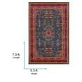 thumbnail image 5 of Livabliss Area Rugs for Living Room, 5x7 Anika Traditional Blue Rug, Bedroom Dining Room Home Decor Stain Resistant Carpet (5'3" x 7'3"), 5 of 6