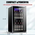 26 bottles 130 cans cooler/black mini wine cellar, transparent glass