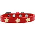thumbnail image 1 of Gold Flower Widget Dog Collar Red Size 16, 1 of 1