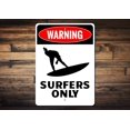 thumbnail image 1 of Surfers Only Novelty Sign, Metal Wall Decor - 10x14 inches, 1 of 4