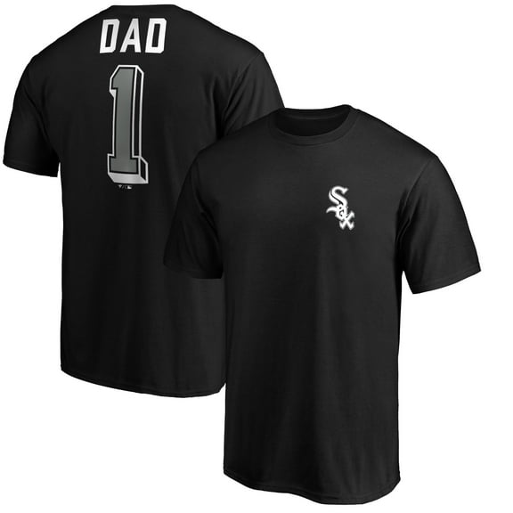 Men's Black Chicago White Sox Number One Dad T-Shirt