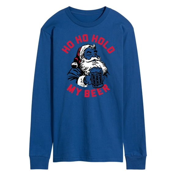 Instant Message - Christmas Ho Ho Hold My Beer - Men's Long Sleeve T-Shirt