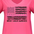 thumbnail image 3 of Inktastic Breast Cancer Awareness Pink Ribbons and Flag Women's Plus Size V-Neck T-Shirt, 3 of 4