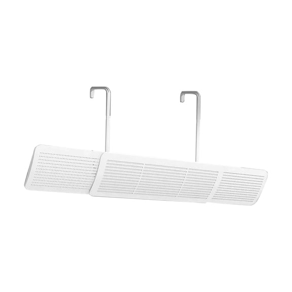 Lypsnake Wall Mount Air Conditioner Deflector,Adjustable Perforated White AC Wind Shield With Metal Hook Bracket,Anti Direct Blowing Air Deflector For Indoor Split AC Home Bedroom Office Use