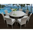 thumbnail image 6 of Florence 60 Inch Outdoor Patio Dining Table with 8 Armless Chairs-Color:Beige, 6 of 7