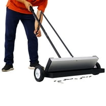 Heavy-Duty 24'' Magnetic Sweeper - Holds up to 100 lbs - Ideal for Nails, Needles, and Screws - Quick-Release Handle - Black and Silver