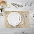 thumbnail image 5 of Minimalist Placemat 45X30Cm Gold， Placemats Vinyl Rectangle Metallic Wipeable Place Mats Washable Non Stain Hollow Kitchen Dining Table Mats for Wedding Decoration, 5 of 6