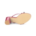 thumbnail image 3 of BLISSFUL STEP Women's Crisscross Rhinestone Block Heel Slide Sandals Pink (Size 7), 3 of 7