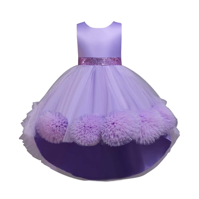 KIHOUT Robes pour Filles Robe pour Enfants Robe de Princesse Sans Manches Robe à Fleurs Jupe Jupe en Tulle Robe Canonique