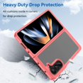 thumbnail image 5 of Case for Samsung Galaxy Z Fold 5 Phone Case Slim Dropproof [Defend from Drop/Scratch/Slip/Fingerprint] Clear Acrylic Hard Back Soft TPU Bumper Hybrid Phone Case for Samsung Galaxy Z Fold 5-Red, 5 of 16