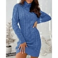 thumbnail image 3 of Sherrylily Women Sweater Dress Sexy Bodycon Turtleneck Mini Cable Knit Sweaters Dresses, 3 of 6