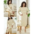 thumbnail image 2 of KNITIC Women's Long Sleeve Boat Neck Twin Sets, 2-Piece Relaxed Fit Streetwear Outfit, 2 of 8