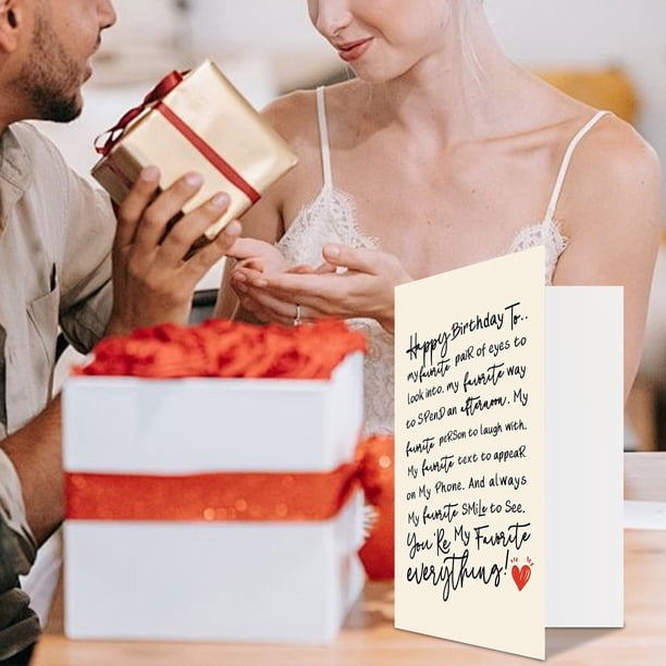 nagu® Tarjeta Regalo de Madera para Novio o Novia. Regalo San Valentin Mujer u Hombre. Postal para Regalos Aniversario Parejas o Cumpleaños con Frase
