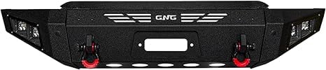 TIOYAR Steel Front Bumper for 2021-2022-2023-2024-2025 Ford F150 (Not Fit F150 Lighting) With Winch Plate&Lights（Black Texture）