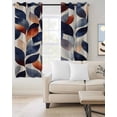 thumbnail image 2 of Navy Blue Burnt Orange Blackout Curtains 90 Inches Long for Bedroom, Botanical Abstract Palm Leaf Thermal Insulated Room Darkening Black Out Window Curtain Panels Grommet Drapes for Living Room, 2 of 8