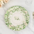 thumbnail image 3 of Efavormart 25 Pack White Floral Greenery Dessert Paper Plates with Scalloped Edge, Disposable Appetizer Salad Plates - 8", 3 of 10