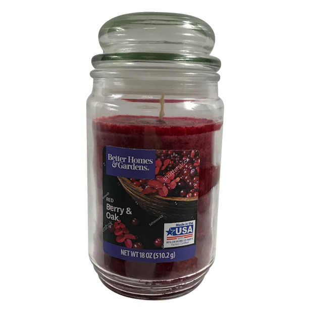 Better Homes & Gardens Red Berry and Oak SingleWick Jar Candle, 18 oz