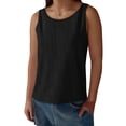 thumbnail image 3 of Womens Loose Fit Casual Tank Tops Round Neck Black Sleeveless Solid Color Loose Summer Tops Clothes Outfits 2025 3XL, 3 of 6