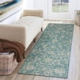 thumbnail image 2 of Addison Rugs Fairfax 2'3" x 7'5" Traditional Fabric Runner Rug in Aqua Blue, 2 of 13