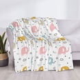 thumbnail image 3 of Fotbe Little Elephant Manta de Franela con Estampado, Manta Ultrasuave para Cama, Sofá, Auto, Hipoalergénica y Antibolitas-40"x30", 3 of 6