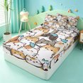 thumbnail image 2 of meiyoeat Cartoon Cat Pattern Zipper Full Size Comforter Sets with Fitted Sheet and 2 Pillowcases,Cute Print Zipper Bedding Set,Polkadot Reversible,4-Piece, 2 of 7