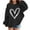 Black, variant on KAUOD Cute Heart Print Hoodies for Girls Oversized Soft Pullover Hoodie Sweatshirts Teen Kids Long Sleeve Tops Clothes