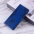 thumbnail image 4 of Nalacover Wallet For iPhone 14 Plus 6.7 inch Case,Stylish Full Protection Embossed Lotus Pattern PU Leather Flip Kickstand Card Slots Shockproof Magnetic Cover with Wrist Strap.Darkblue, 4 of 7