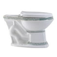 thumbnail image 2 of White Porcelain Elongated Bathroom Toilet Bowl Green and Gold India Reserve Design Renovators Supply, 2 of 7
