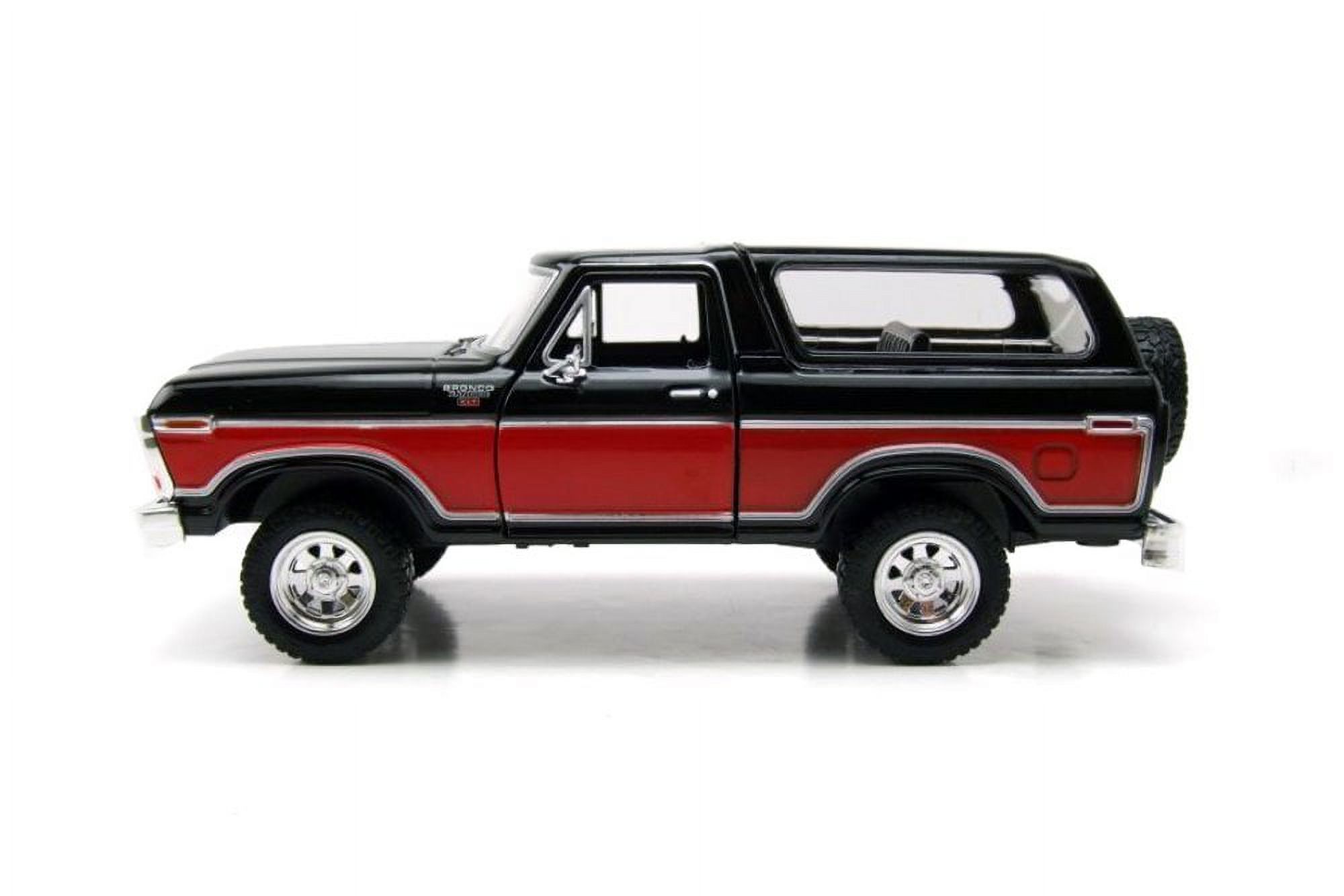 1978 Ford Bronco Ranger XLT w/ Spare Tire, Black/Red - Showcasts 71371WRK - 1/24 Scale Diecast Car