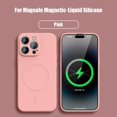 thumbnail image 1 of For iPhone 16 Pro Max Luxury Magsafe Magnetic Liquid Silicone Phone Case For iPhone 15 14 13 12 11 Pro Max Plus Protective Cover Pink For iphone11Pro, 1 of 6