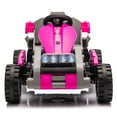 thumbnail image 4 of iRerts 12V Electric Ride on Cars, Powered Ride on Building Block Toys with Remote Control, Electric Truck Car/Kart-Switch Freely, Bluetooth, Music, LED Lights, 4 Wheel Suspension, Rose Pink, 4 of 13