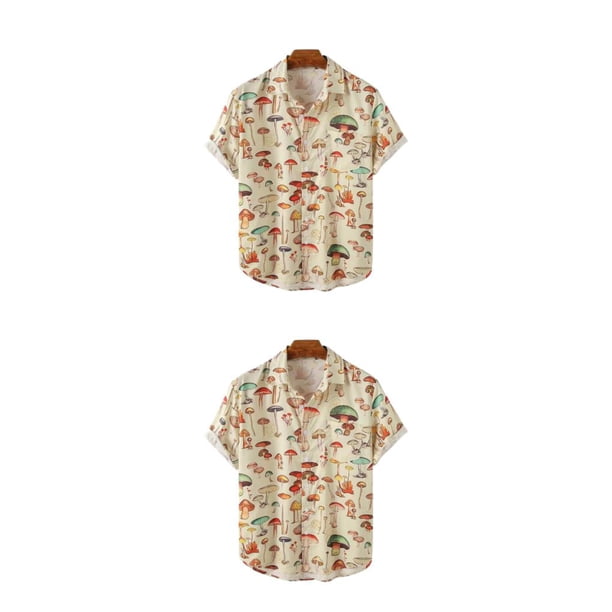 Minnieouse Camisa Seta Hawaiana De Poliéster Para Hombres Adolescentes - Para Fiestas Y Atracciones Turísticas Manga Corta Albaricoque L 1 albaricoque L, 1 2Conjunto