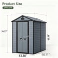 thumbnail image 3 of Single Door 6x4 FT,Small Resin Storage Shed With Floor - Outdoor Plastic Garden Tool Shed With Lockable Door And Window, 3 of 4