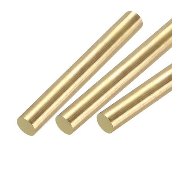 13mm x 100mm Brass Round Rod, Metal Solid Shaft Rods Lathe Bar 3pcs
