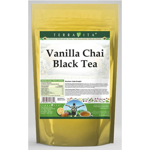 TerraVita Vanilla Chai Black Tea, (Vanilla Chai, Black Tea Bags, 25 Tea Bags, 1Pack, Zin