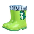 thumbnail image 2 of Children's Rain Boots Boys And Girls Dinosaur Print Fleece Lined For Non Waterproof Toddler Rain Boots Outdoor Home Rubber ShoesShort Top Water Shoes Rain Boots girls shoes, 2 of 5