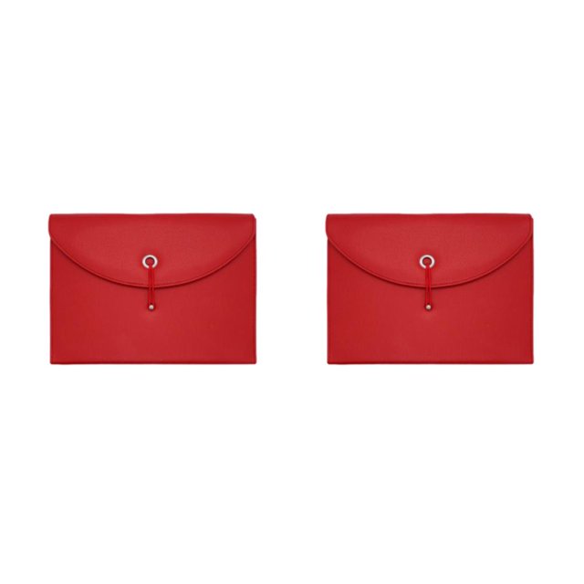 Tholdsy Maletín de cuero resistente y duradero para documentos para profesionales de negocios multicapa de alta capacidad rojo 2Conjunto