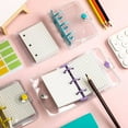 thumbnail image 5 of 5 Pack Mini Transparent 3 Ring Binder Covers with Binder Inner Papers Storage Bags Label Sticker Binder Pockets, 5 of 7
