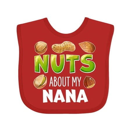 

Inktastic Nuts About My Nana Peanut Almond Pistachio Gift Baby Boy or Baby Girl Bib