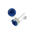 thumbnail image 2 of 1 1/4ct Boucles d'Oreilles en Saphir Bleu 14K Or Blanc, 2 of 3