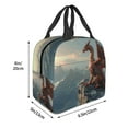 thumbnail image 3 of Salouo Red Dragon Mountain Sunrise for Unisex Lunch Bag Leakproof Lunch Tote Large Capacity Reusable Insulated Lunch Box Cooler Lunch Container for Work/Office/Picnic/Travel-Black, 3 of 8