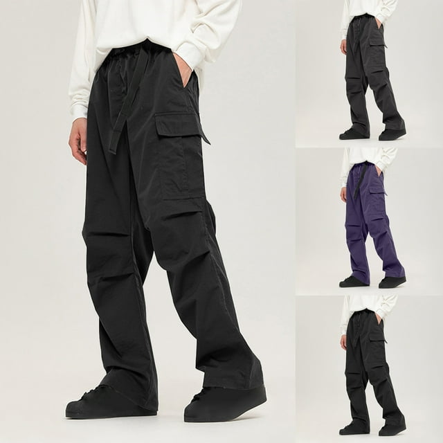 Styesk Pantalons pour Hommes Mode Extérieure Imperméable Solide Décontracté Taille Élastique Poche Pantalons Cargo