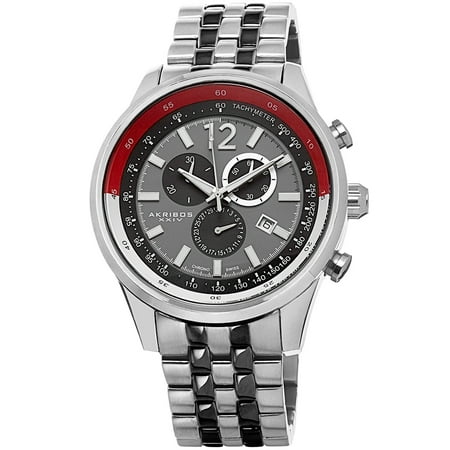 Akribos Xxiv Ak650ttb Men's Chronograph Two-Tone Stainless Steel Grey Dial Ss Watch
