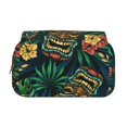 thumbnail image 2 of Sikiie Tropical Tribe Mask Print Flip Double-layer Pencil Case, All-purpose Stationery Bag for Study and Office, Zipper Design, Unisex, 2 of 7
