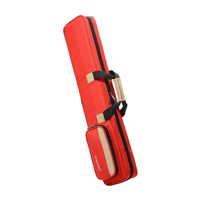 Youkk Bâtons de Queue de Piscine Sac 1/2 Queue Étui Noir Portable 4 Tiges Résistantes Rouge 90x14cm